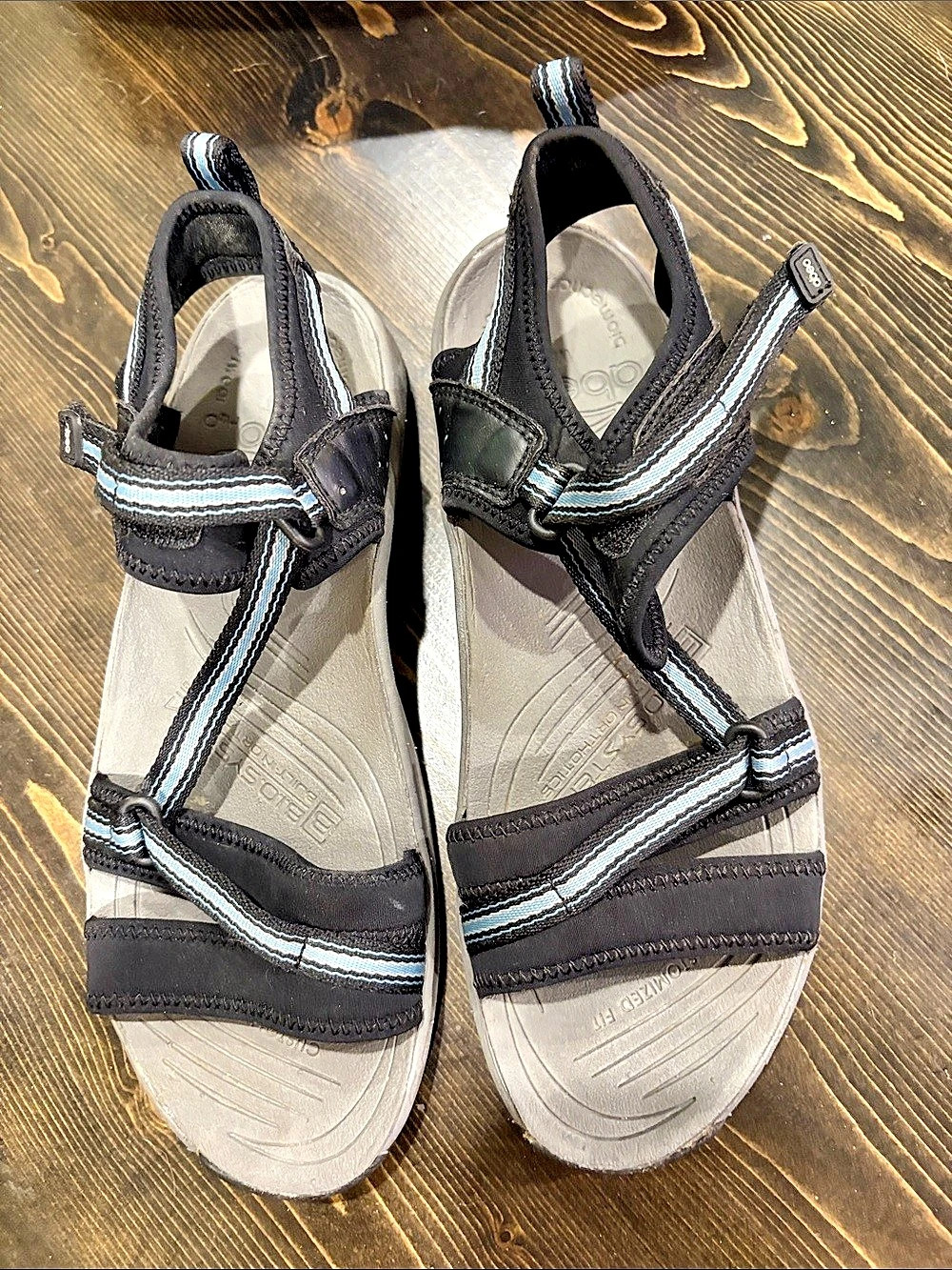 Abeo Striped Sport Sandals in Black & Blue
